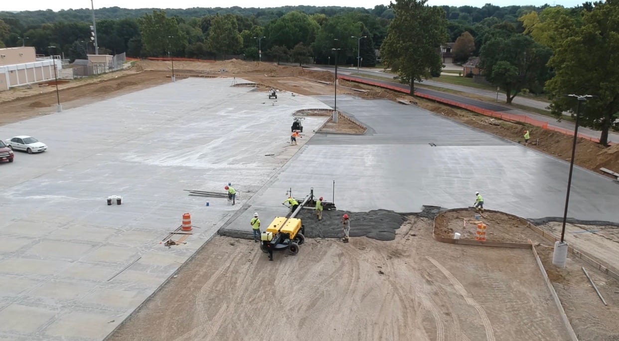 Burke High School Parking Lot Commercial concrete contractors Omaha NE