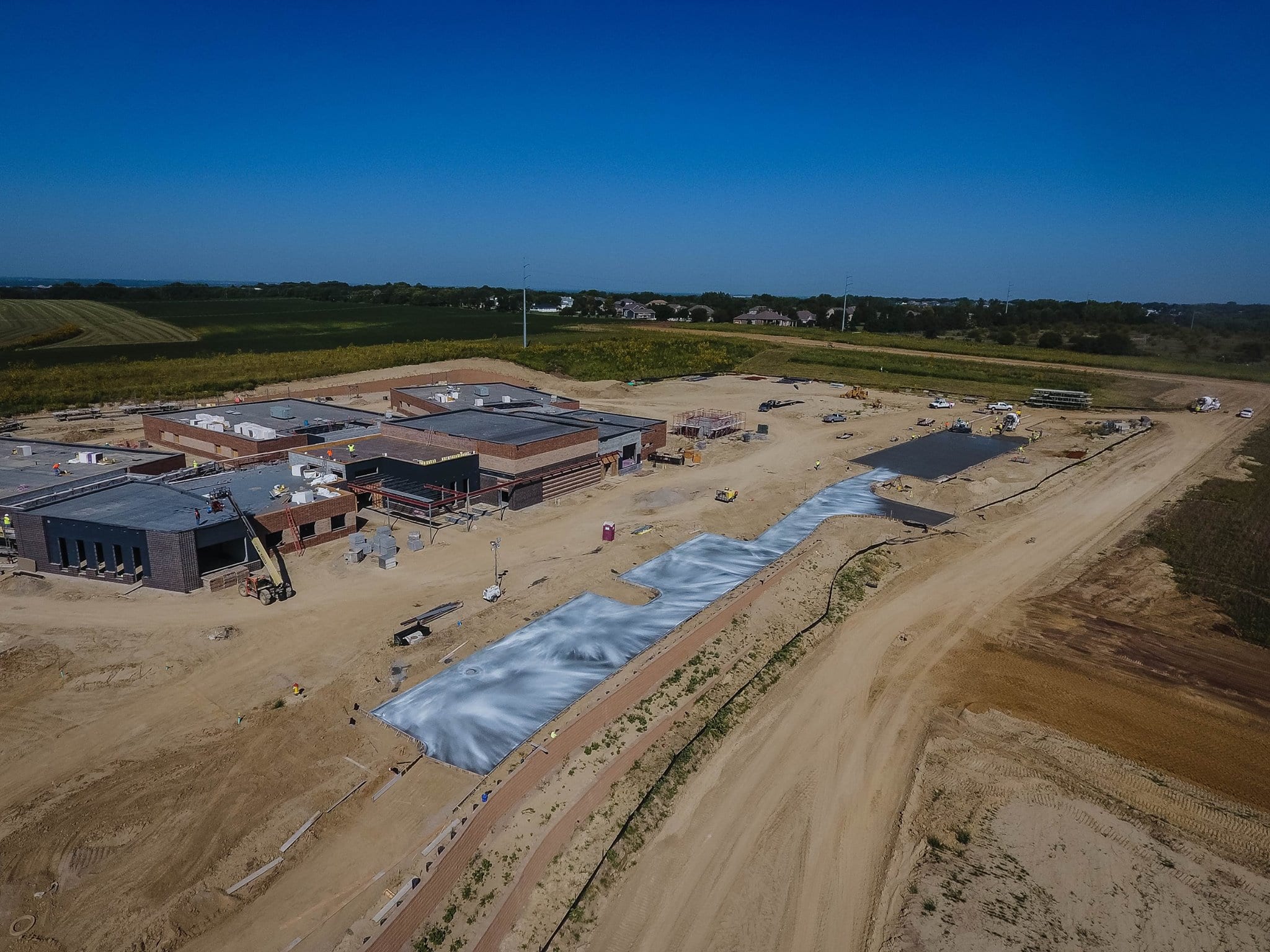 Concrete Site Work - Aerial View TR Construction in Omaha NE